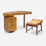 Gilbert Rohde, Paldao Group desk, model 4106 and Vanity stool, model 3955