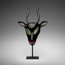 Charles Voltz, Mask, c. 1960, glazed and enameled earthenware