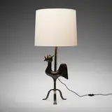attribution Atelier Marolles, Table lamp, c. 1940, iron, paper shade