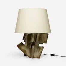 Paul de Ghellinck, Table lamp, 1969, glazed stoneware, paper shade