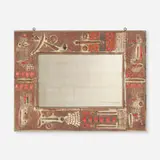 Gilbert Portanier, Wall mirror, c. 1960, glazed ceramic, mirrored glass