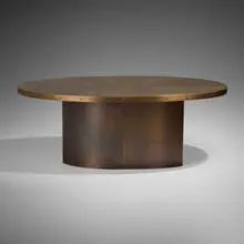 Studio Giancarlo Valle, Dining table, 2020, patinated brass and bronze over wood