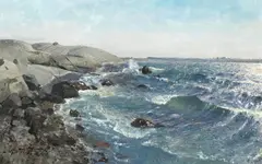 Coastal landscape by Alfred Thörne, oil on canvas, offered Apr 2017