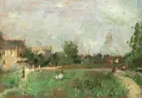 R.A. Bernard Dunstan, Village scene (possibly Cookham Green)