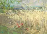 Diana Maxwell Armfield Ra, Cornfield in summer, oil on board