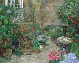 Melissa Scott-Miller, Back garden in full bloom, oil on canvas