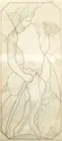 Armand Paulis, Stained glass designs, a pair, pencil