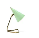 Nogaro Castagnon, A table lamp c.1955, Brass and enamelled metal with adjustable shade
