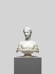 carved white marble bust of Proserpine by Hiram Powers, marble, offered Apr 2017