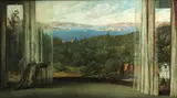 Evelyn Almond Withrow, View of San Francisco Bay, Alcatraz and the hills of Marin County, oil on canvas