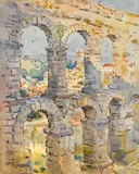 Colin Campbell Cooper, Italian arches, watercolor and gouache on paper