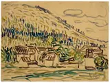Landschaft bei Hetschburg by Christian Rohlfs, 1907, Aquarell auf Papier, sold May 2011
