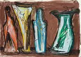 Markus Lüpertz, Ohne Titel, 1990, Gouache, Deckweiß, Wachskreide und Pastell auf Papier