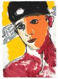 Japanisches Selbstportrait by Luciano Castelli, 1988, Tempera auf Velin, sold May 2011