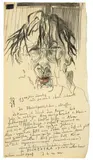 Selbstbildnis (Malbrief) by Horst Janssen, 1979, Bleistift, Farbstifte und Deckweiß auf Papier, sold Nov 2010