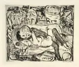 Max Beckmann, Liebespaar II, 1918, Kaltnadel auf Velin