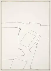 Silvia Bächli, Ohne Titel, 2004, Tuschfeder auf Velin, im Künstlerrahmen