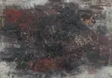 Fred Thieler, Im Blickfeld, 1958, Öl auf Rupfen