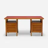 Gio Ponti, Desk from the Administrative Offices, Forlì, c. 1955, beech, laminate, brass