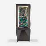 Wendell Castle, Visible Sounds, 1991, ebonized mahogany and acrylic and oil stick on illustration board