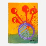 Untitled (Ikebana) by Dale Chihuly, acrylic and metallic paint on paper, sold Jan 2021
