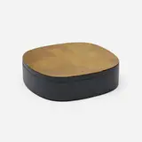 Jany Blazy, Lidded box, c. 1970, painted wood, etched brass