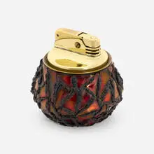 Table lighter by Line Vautrin, c. 1955, Talosel resin, mirrored glass, brass, sold Dec 2024