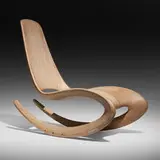 Carl Gromoll, Chaise rocker, 1990, laminated birch plywood
