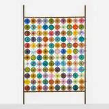 Frances and Michael Higgins, Rondelays, set of one-hundred twenty, c. 1960, fused glass, brass