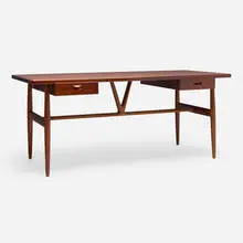 Desk, model JH 563 by Hans J. Wegner, 1950, teak, oak, sold Dec 2024