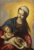 Felice Riccio, The Madonna and Christ Child, oil on cradled panel