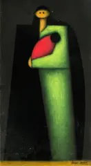 Maternidad, Mexico by Jesus Mariano Leuus, 1965, acrylic on board, sold Sep 2016