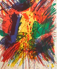 Untitled (Composition) by Walasse Ting, 1963, Lithograph in colors on wove paper, sold Sep 2016