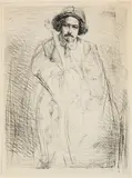 J. Becquet, from A Series of Sixteen Etchings of Scenes on the Thames (K. 52; University of Glasgow 62) by James Abbott McNeill Whistler, 1859, Etching on ivory laid paper with 'De Erven de Blauw' watermark, Glasgow's fifth state (of 6), sold Sep 2016