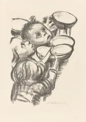 Käthe Kollwitz, Deutschlands Kinder hungern!, 1923, Lithografie auf Zerkall-Bütten
