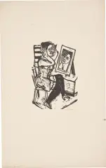 Max Beckmann, Toilette, 1923, Holzschnitt auf festem Velin