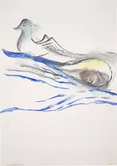 Marina by Leiko Ikemura, 2008, Pastellkreide auf Papier, sold Sep 2025