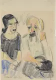 Max Pechstein, Paar, 1924, Farbkreide auf Papier (aus einem Skizzenblock)