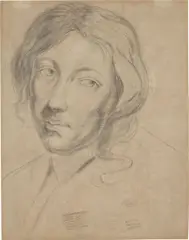 Philipp Otto Runge, Apostel Simon. Nach van Dyck, Um 1798, Kohle auf Bütten (Wasserzeichen: J.G. HÖRNIG PRO PATRIA ACADEMIE GREIFSWALD)