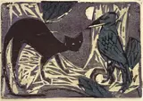 Horst Janssen, Katze und Vogel