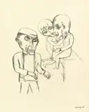 Lasar Segall, Acht Lithographien nach Bübü von Charles Louis Philippe, 1921, Original-Halbleinenmappe mit 1 Deckellithographie von Bruno Gimpel und 8 Lithographien, jeweils auf gelblichem Papier