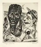 Max Beckmann, Der Neger, 1921, Kaltnadel auf Van Gelder-Bütten