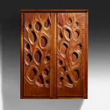 James Martin, Wall-hanging cabinet, American black walnut, mirrored glass