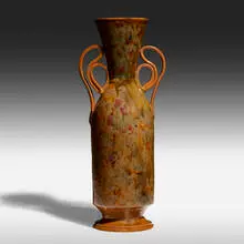 George E. Ohr, Exceptional and Tall vase, 1895-96, glazed earthenware