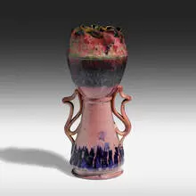 George E. Ohr, Exceptional vase, 1897-1900, glazed earthenware