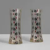 Wiener Werkstätte, Vases, pair, c. 1910, hand-painted crystal