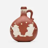 Rare Dull Finish flask by Edward Cranch for Rookwood Pottery, 1884, glazed earthenware, sold Jan 2021