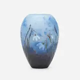 Daum, Vase with snowdrops, c. 1900, acid-etched, padded, and wheel-carved cameo glass