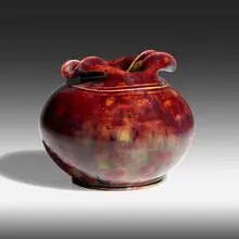 Vase by George E. Ohr, 1895-96, glazed earthenware, sold Jan 2021