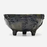 Clara Louise Poillon, Rare center bowl, 1905, salt-glazed stoneware